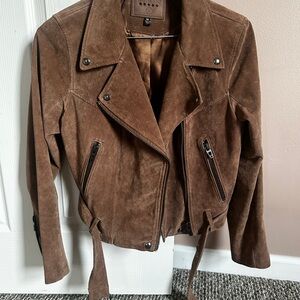 Brown Suede Moto Jacket